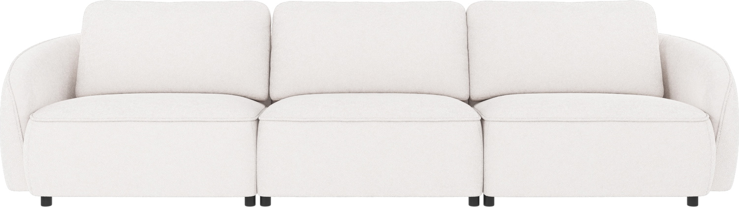 -personers Stue-sofa Rowico Norris   Hvidt Bobby   Polyesterstof   Rundt Design Med Nozag-fjedre   Koldskum