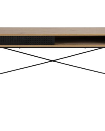Act Nordic Angus Skrivebord     Skydelåge Natur Papir Vildeg Og Sort Metal  110x50