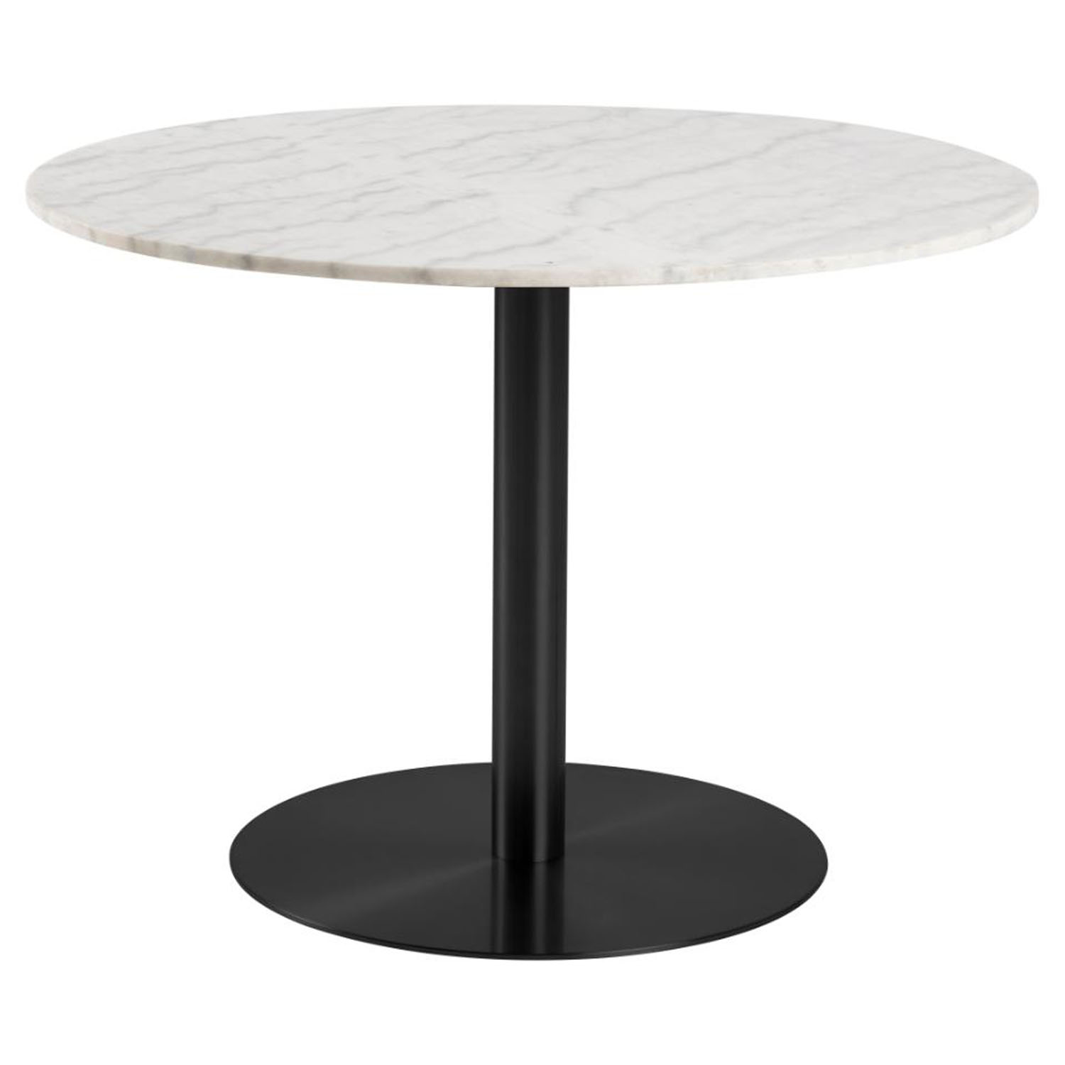 Act Nordic Corby Spisebord  Rund Hvid Guangxi Marmor Og Sort Metal  ø105