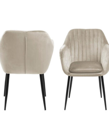 Act Nordic Emilia Lænestol     Armlæn Sand Polyester Og Sort Metal