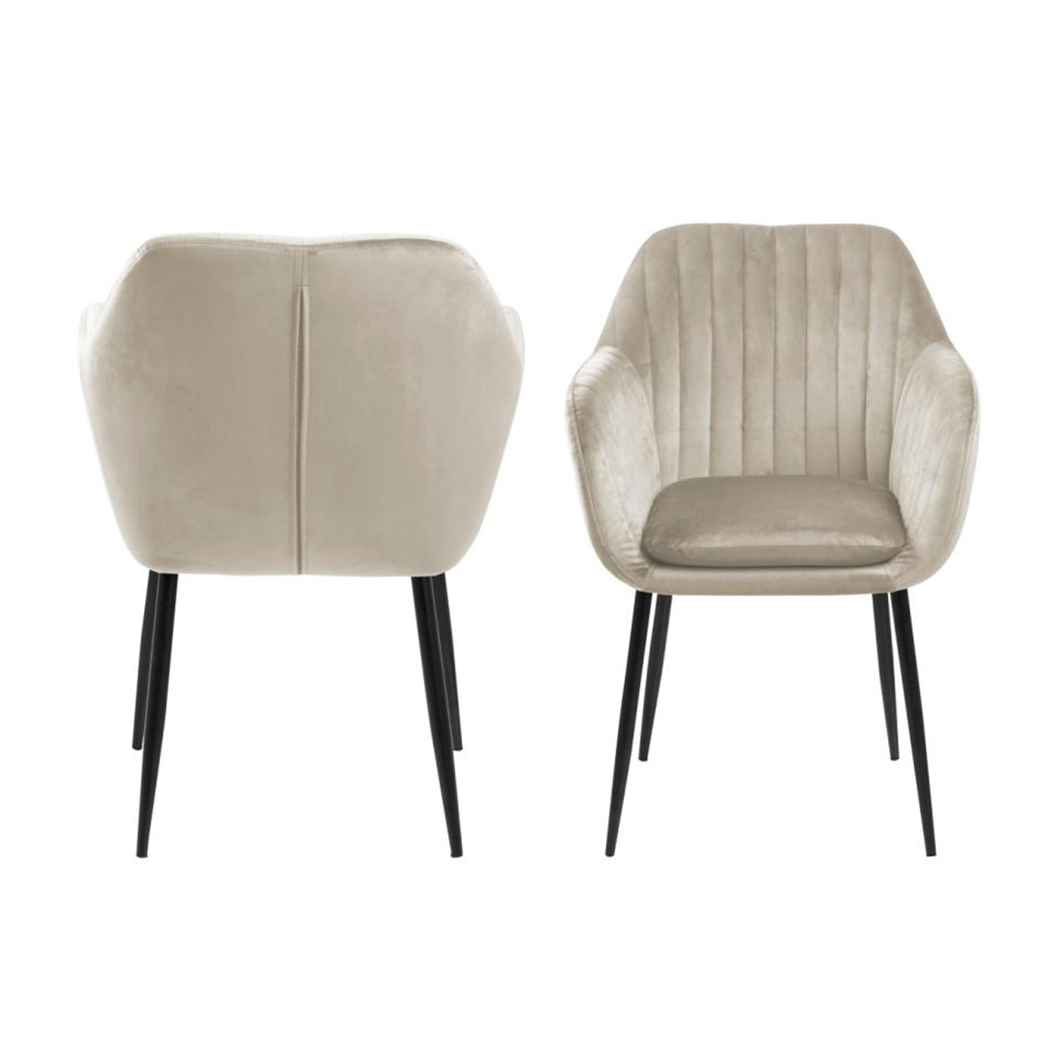 Act Nordic Emilia Lænestol     Armlæn Sand Polyester Og Sort Metal