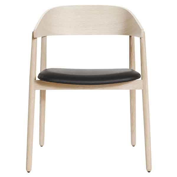 Andersen Furniture Ac2 Spisebordsstol Eg Hvid-pigmenteret Mat Lak Og Læder Polstring : Erling Christensen Møbler
