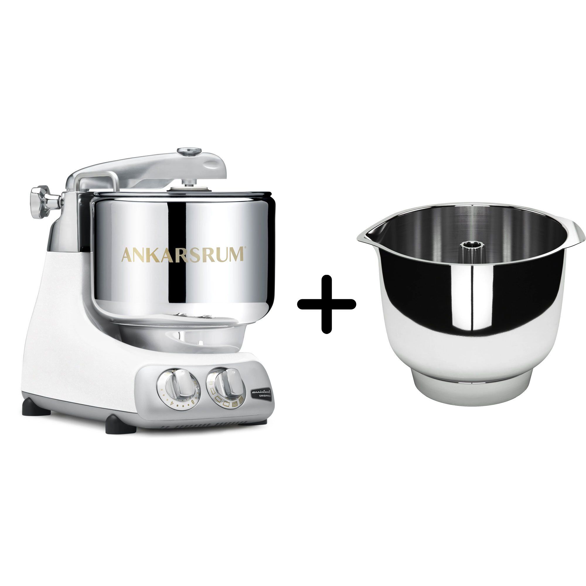 Ankarsrum Akm 6230 Køkkenmaskine   Assistent Original Piskeskål  Glossy White