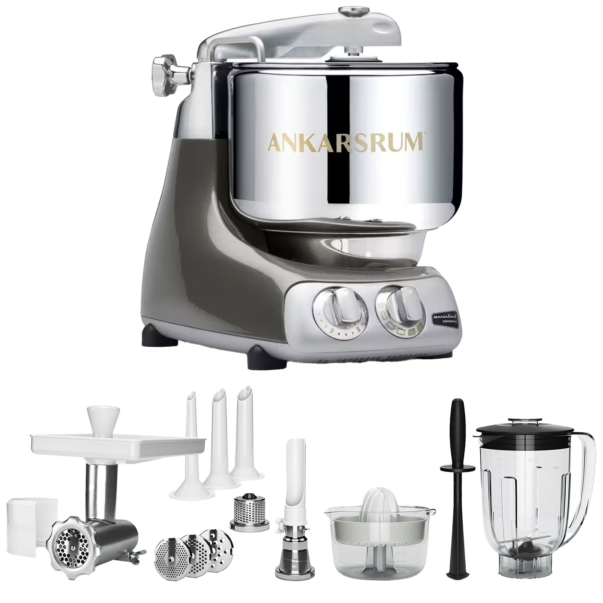 Ankarsrum Akm 6230 Køkkenmaskine   Deluxe Pakke  Black Chrome