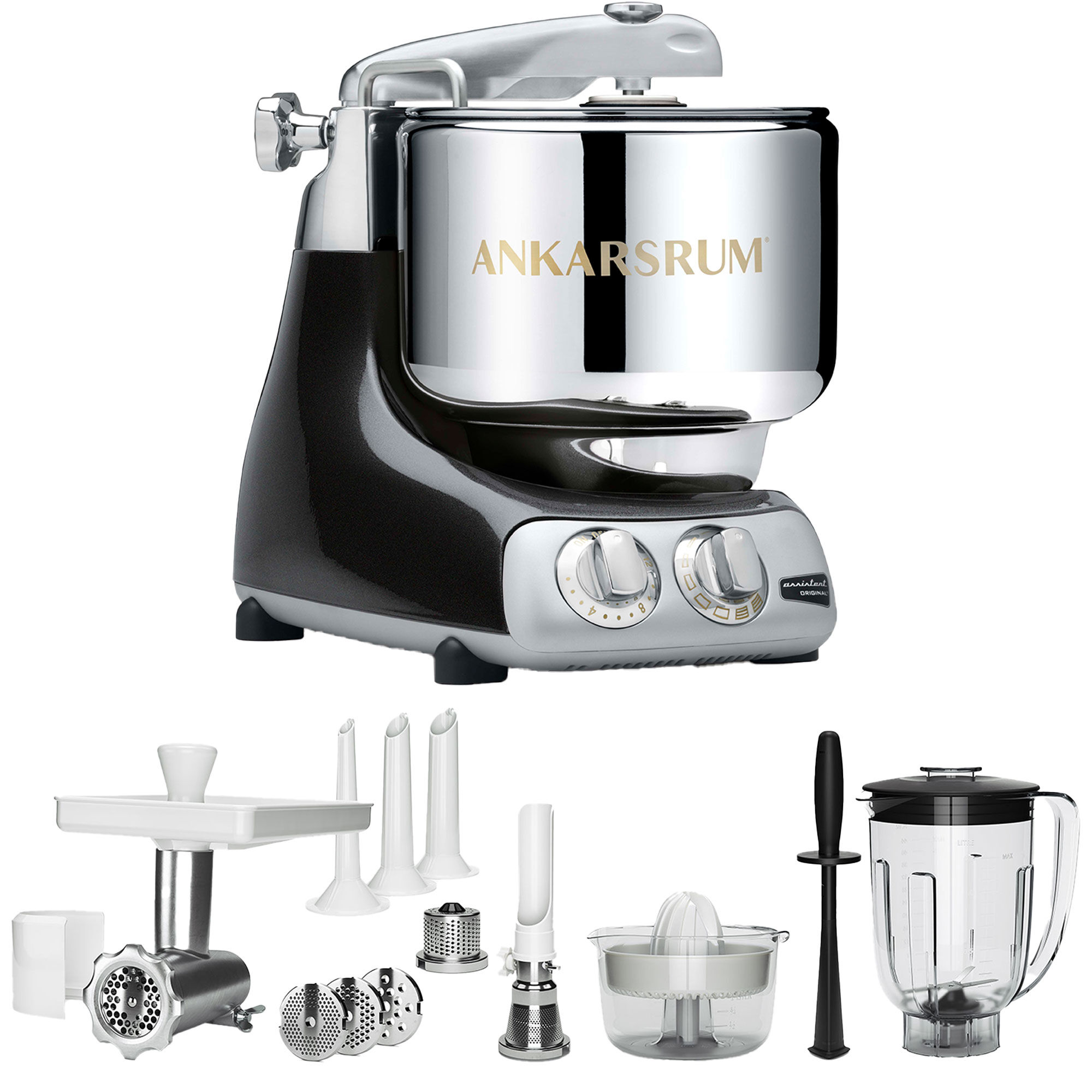 Ankarsrum Akm 6230 Køkkenmaskine   Deluxe Pakke  Black Diamond