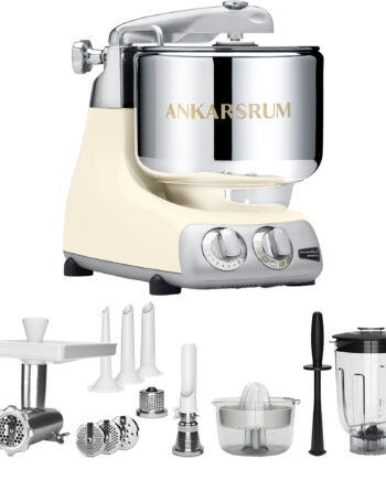 Ankarsrum Akm 6230 Køkkenmaskine   Deluxe Pakke  Lys Creme