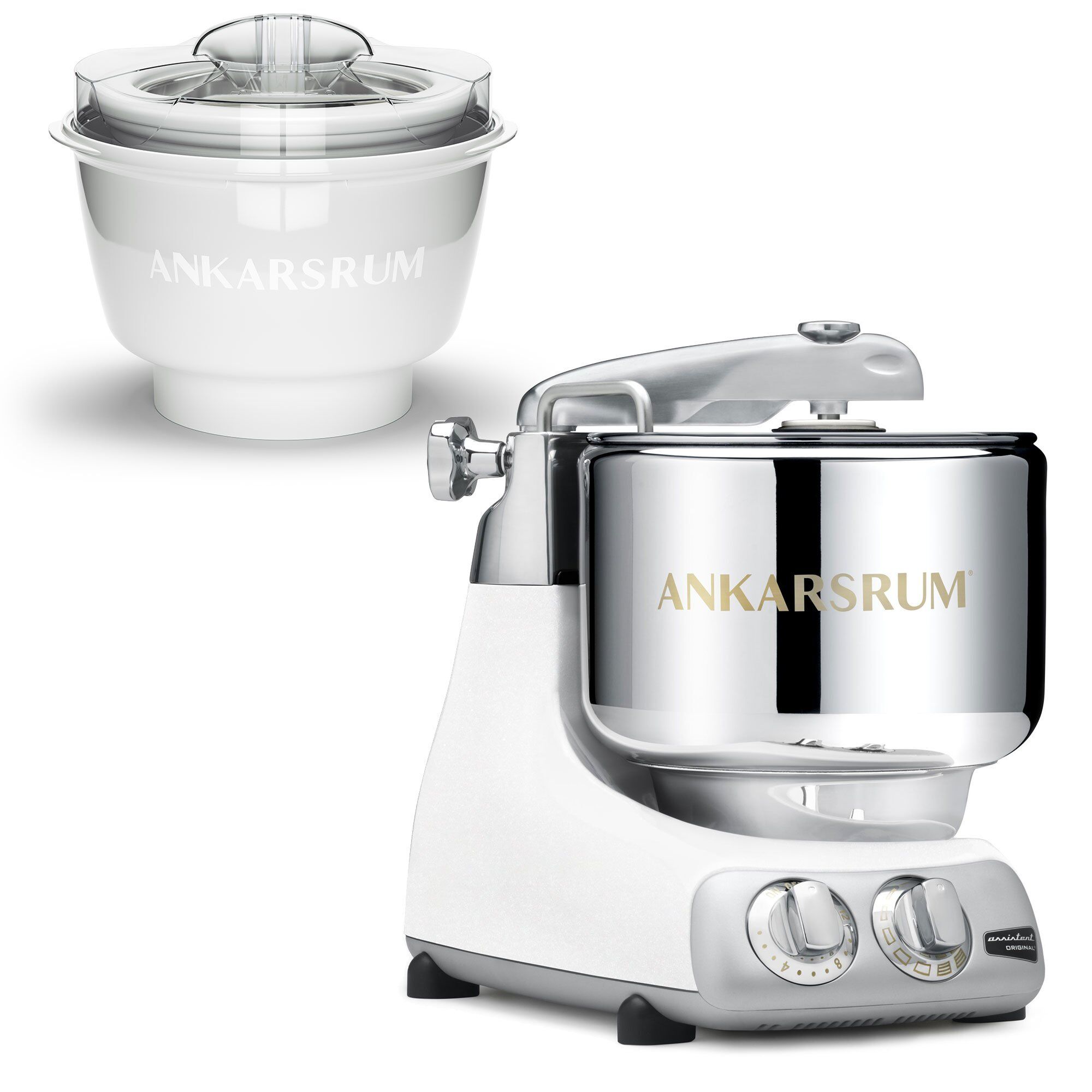 Ankarsrum Akm 6230 Røremaskine Med Ismaskine  Glossy White