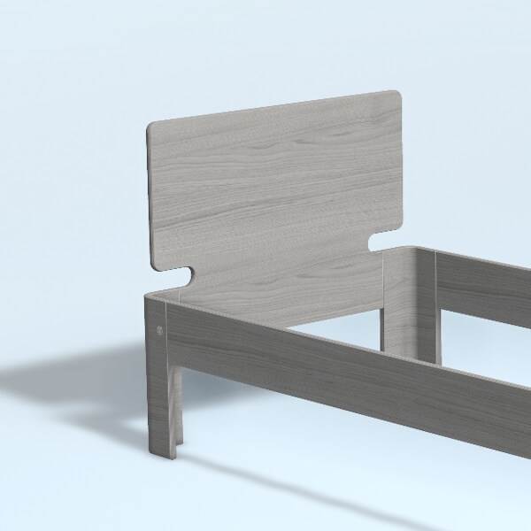 Auping Auronde Gavl Enkeltseng Høj Model Chalk Grey Oak 100 Cm : Erling Christensen Møbler