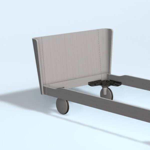 Auping Noa Solid Gavl 100 Cm  Chalk Grey  : Erling Christensen Møbler