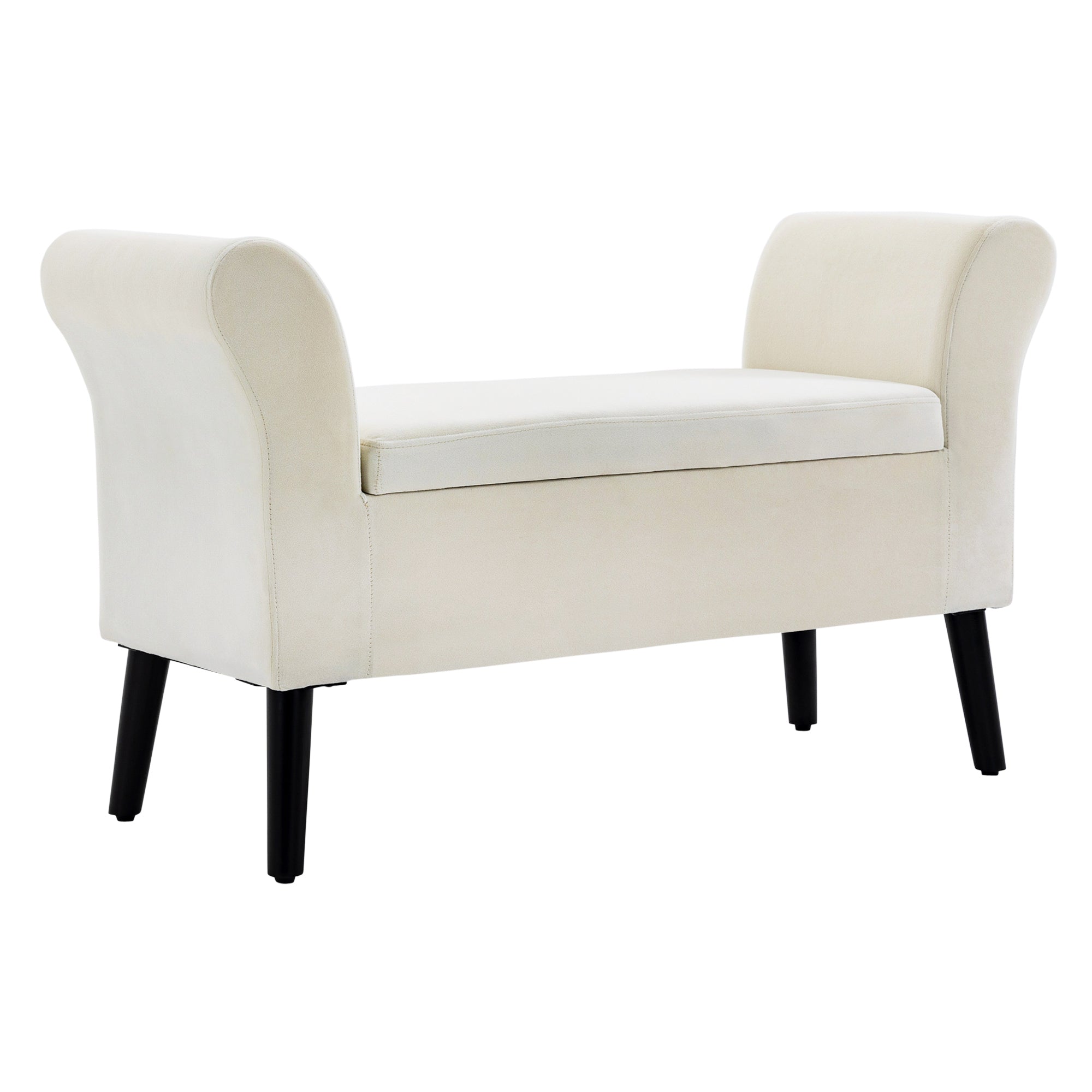 Bænk Med Opbevaring  111   Cm   41 Cm   65 Cm  Cremehvid