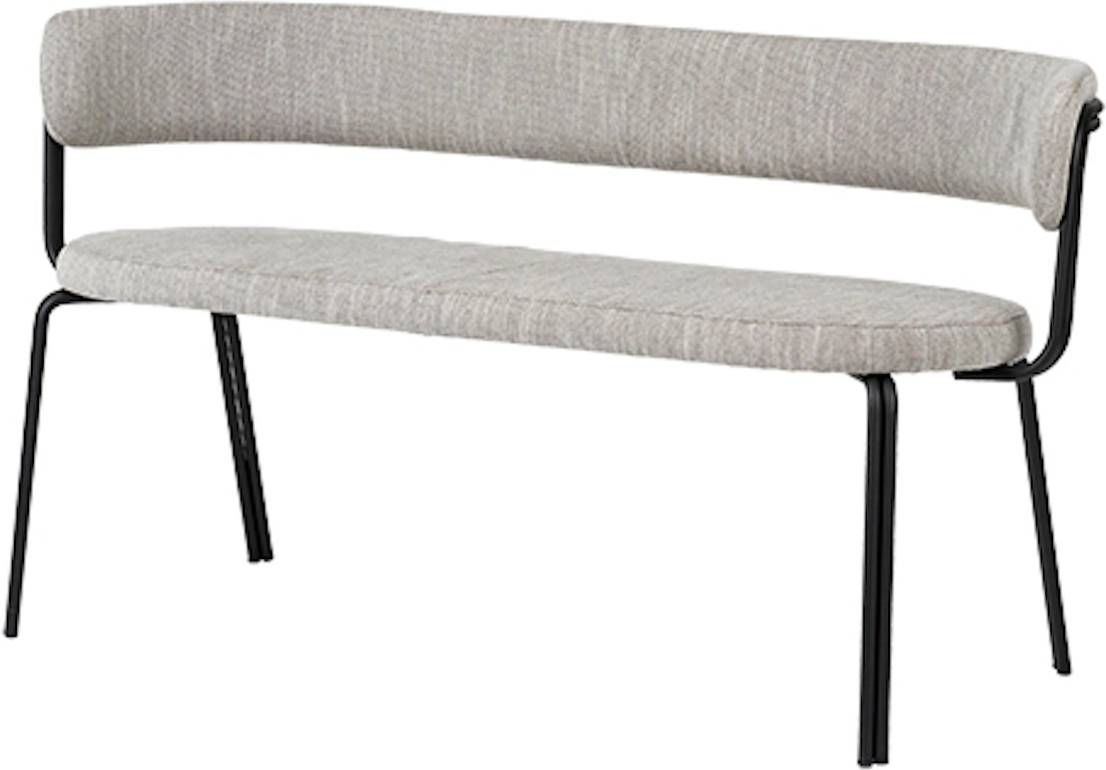 Bænk Til Entré Broste Copenhagen Oda   Sort Jern Og Tekstil L140ã B55ã H76 Cm