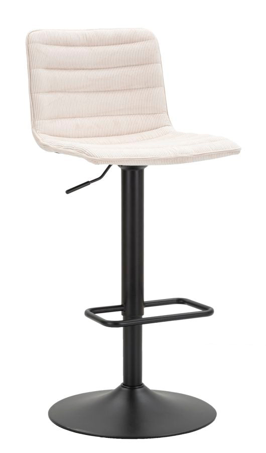 Barstol   Hvid  Jern  Træ Og Polyester    43x49x5 85x5 82x5 Cm