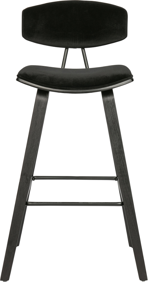 Barstol Woood Exclusive Senn Sort Fløjl   Krydsfiner H91xb42xl48 Cm