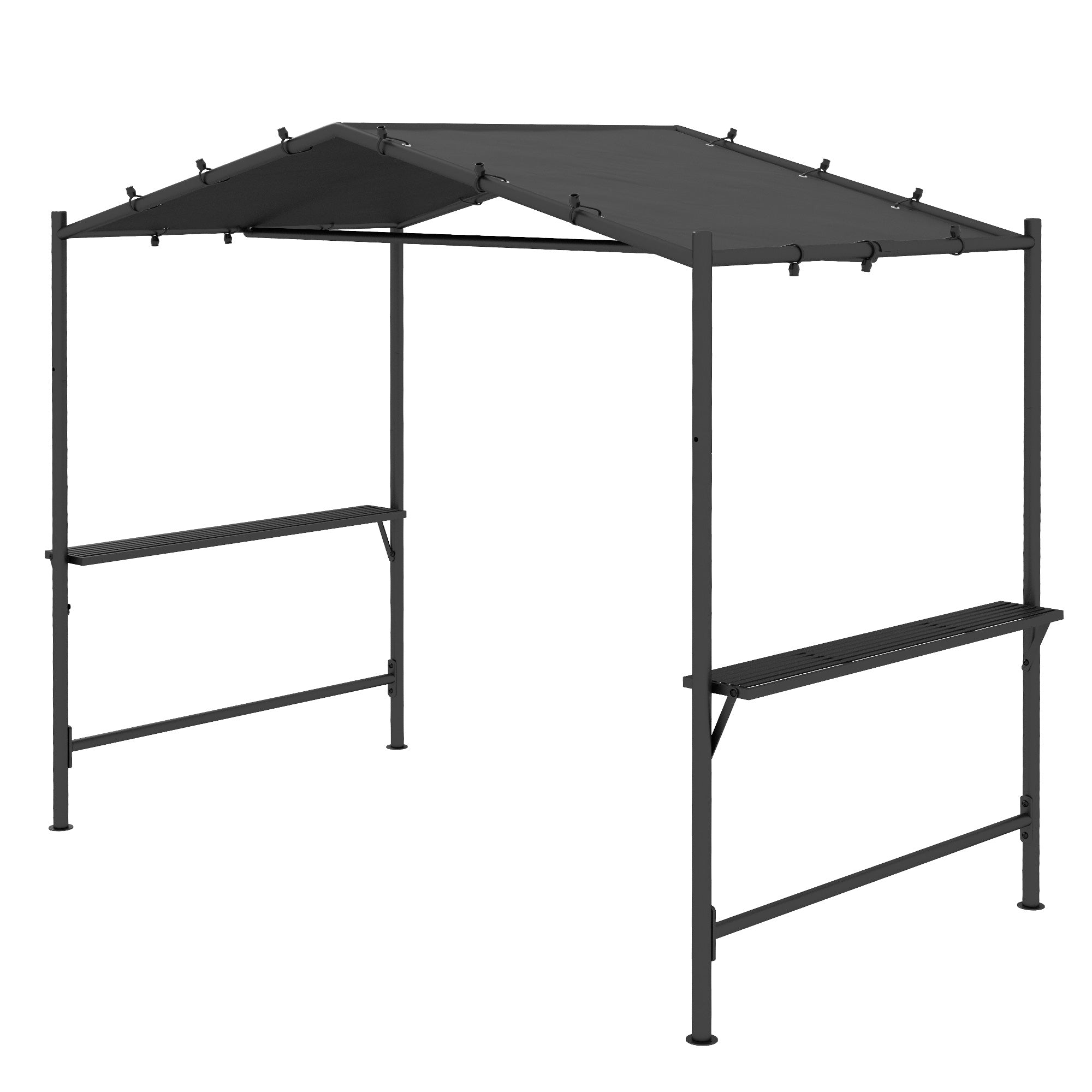 Bbq-telt Med Grilltag  Vejrbestandigt  Inklusive Sidelommer  277   149   230 Cm  Mørkegrå