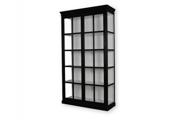 Bjørnø Vitrineskab 225x127x47 Cm Sort Hvid