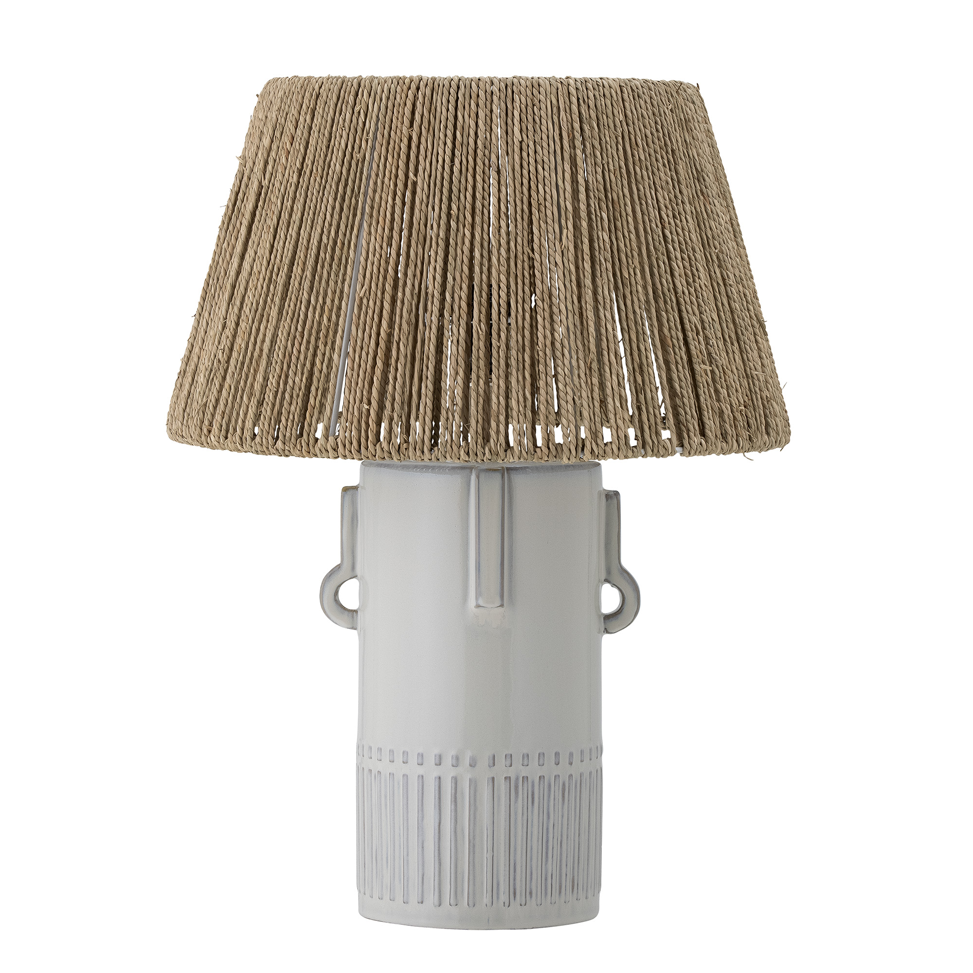 Bloomingville Rama Bordlampe Jute Og Hvid Stentøj