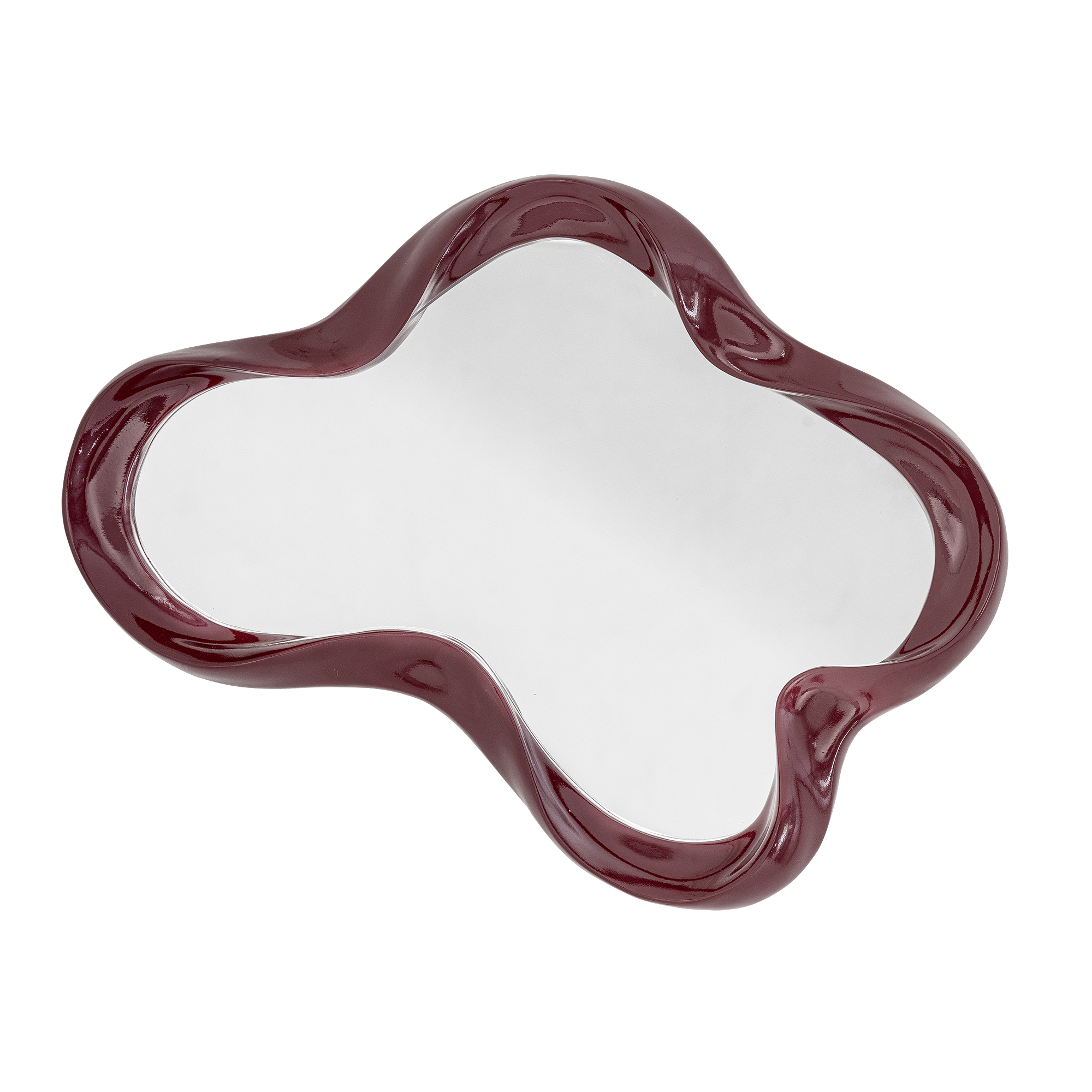 Bloomingville Violeta Vægspejl Organisk Spejlglas Og Rød Polyresin L47xh61 5xb7