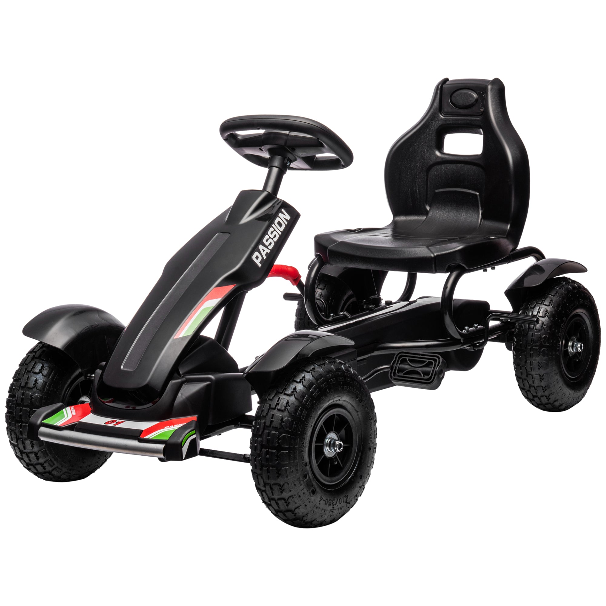 Børne Gokart  Justerbart Sæde  Håndbremse  Alder    121   58   61 Cm  Sort