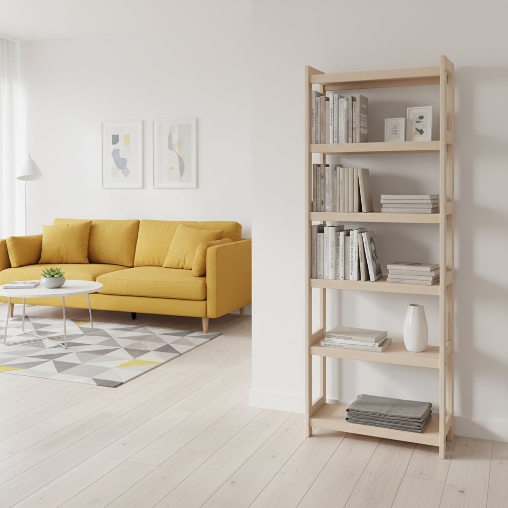 Bogreol Bøgetræ Hylder 165x60x25 Cm