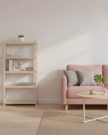 Bogreol   Bøgetræ    Hylder  136x80x25 Cm