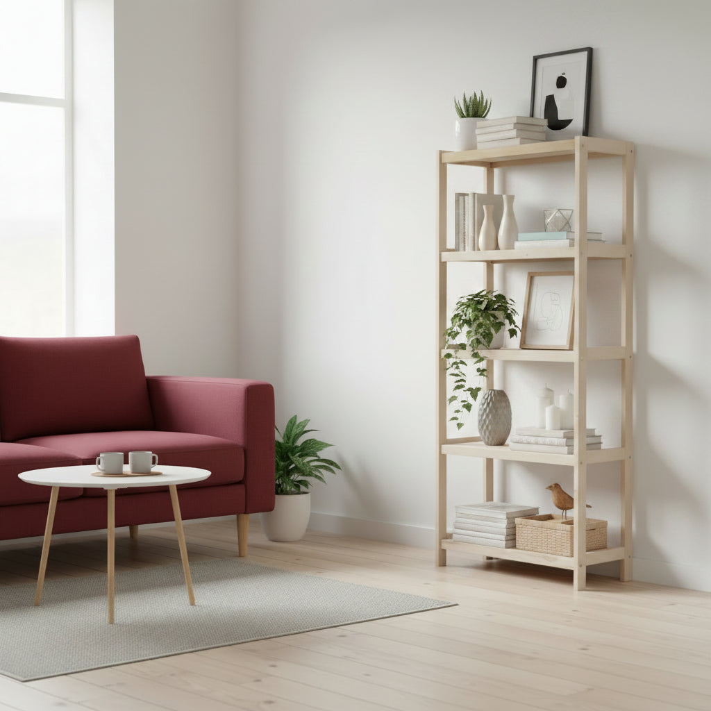 Bogreol   Bøgetræ Strong    Hylder  173    80    38 Cm