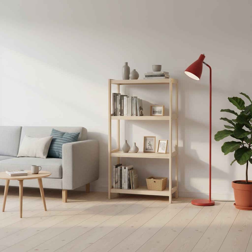 Bogreol   Bøgetræ Strong    Hylder  133x80x43 Cm