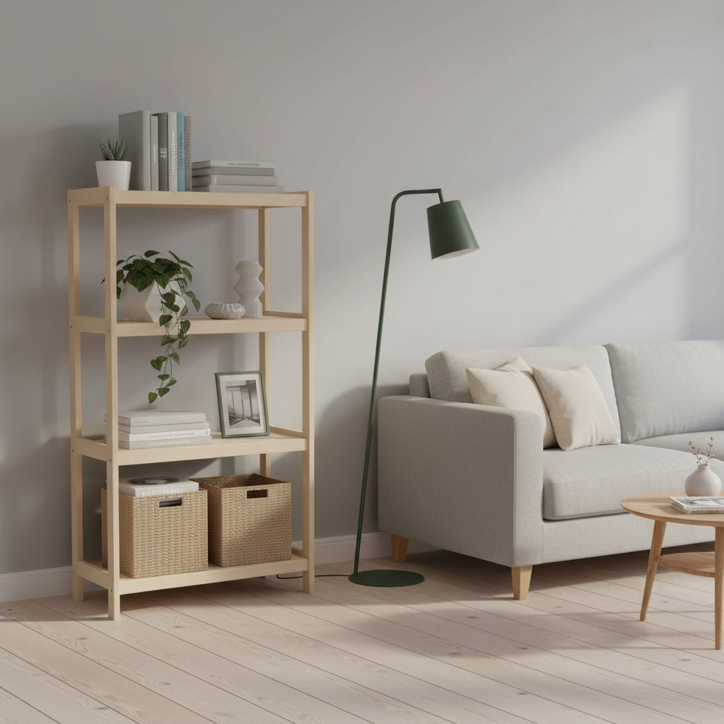 Bogreol   Bøgetræ Strong    Hylder  133x80x38 Cm