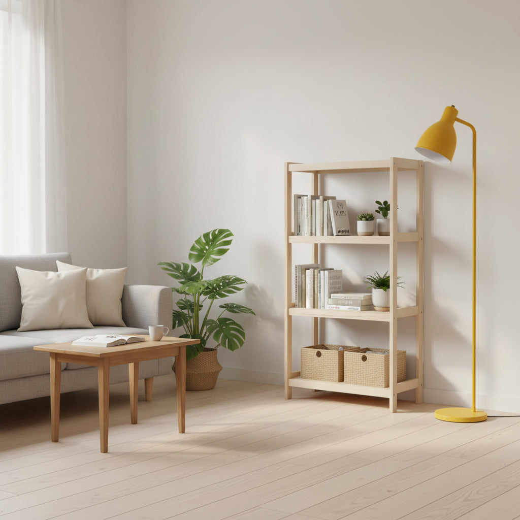 Bogreol   Bøgetræ Strong    Hylder  133x80x33 Cm