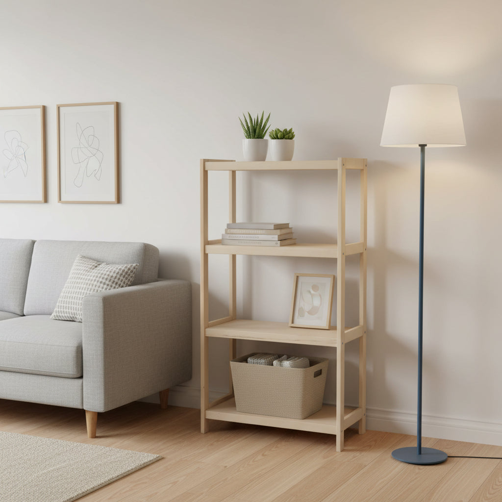Bogreol   Bøgetræ Strong    Hylder  133x60x43 Cm