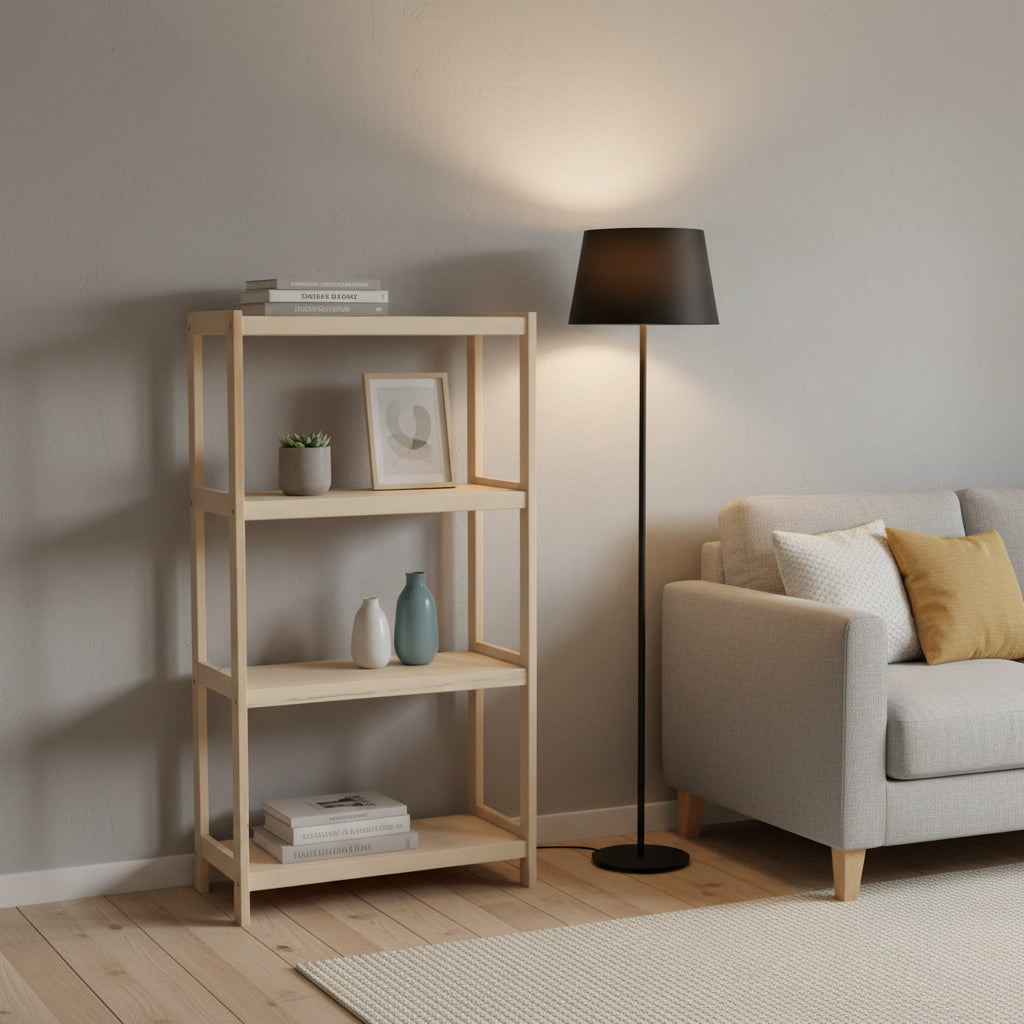 Bogreol   Bøgetræ Strong    Hylder  133x60x38 Cm