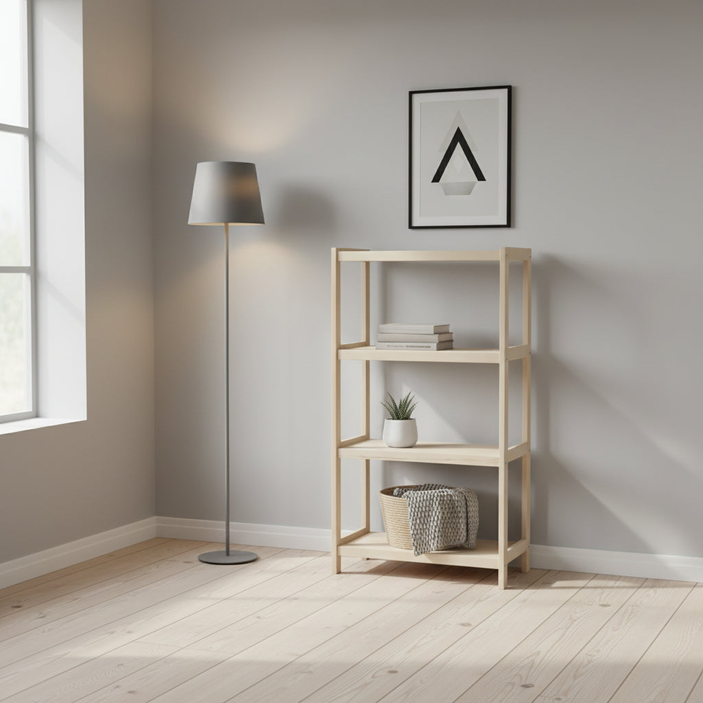 Bogreol   Bøgetræ Strong    Hylder  133x50x38 Cm