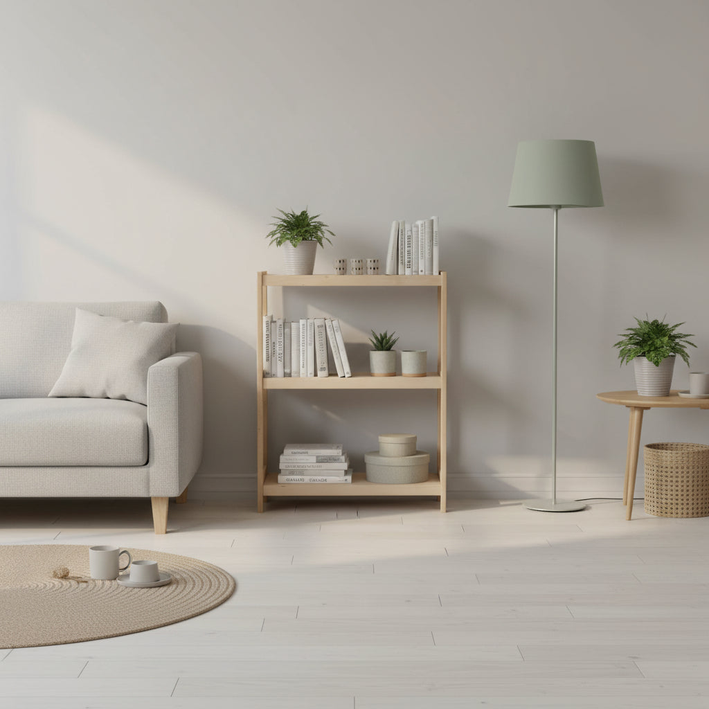 Bogreol   Bøgetræ Strong    Hylder  93x80x43 Cm