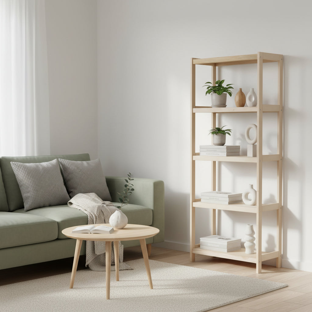 Bogreol   Bøgetræ Strong    Hylder  173x60x38 Cm