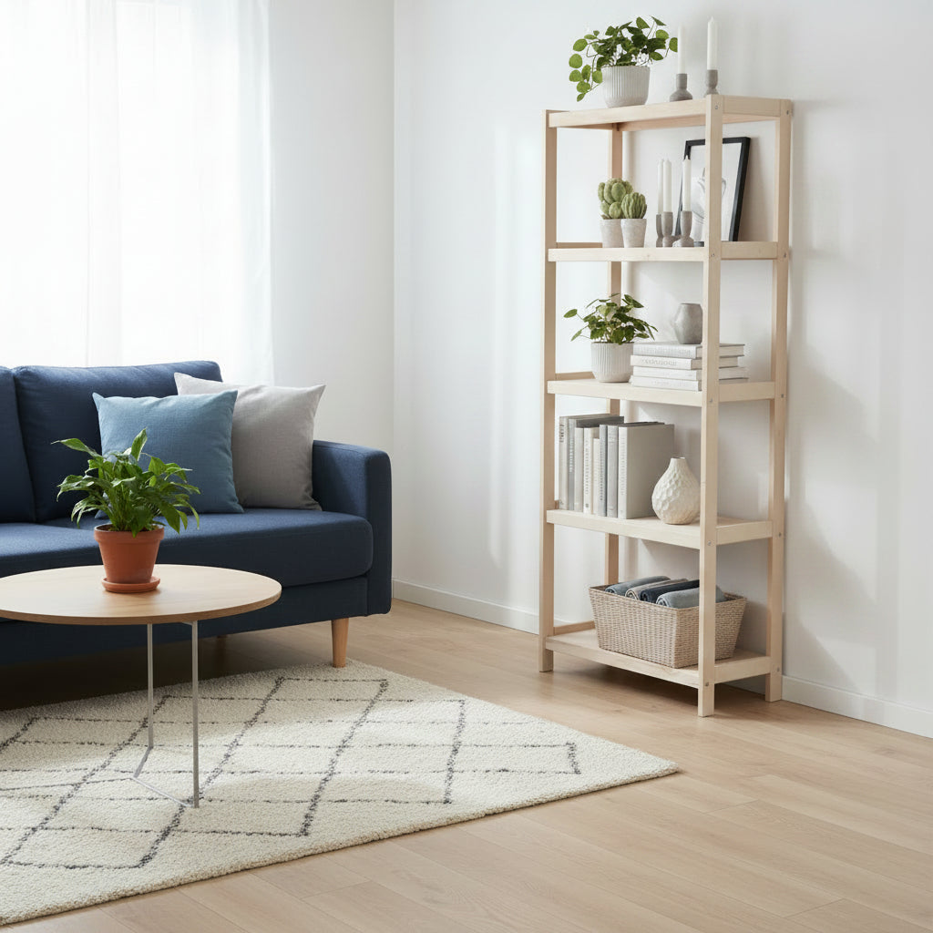 Bogreol   Bøgetræ Strong    Hylder  173x50x38 Cm