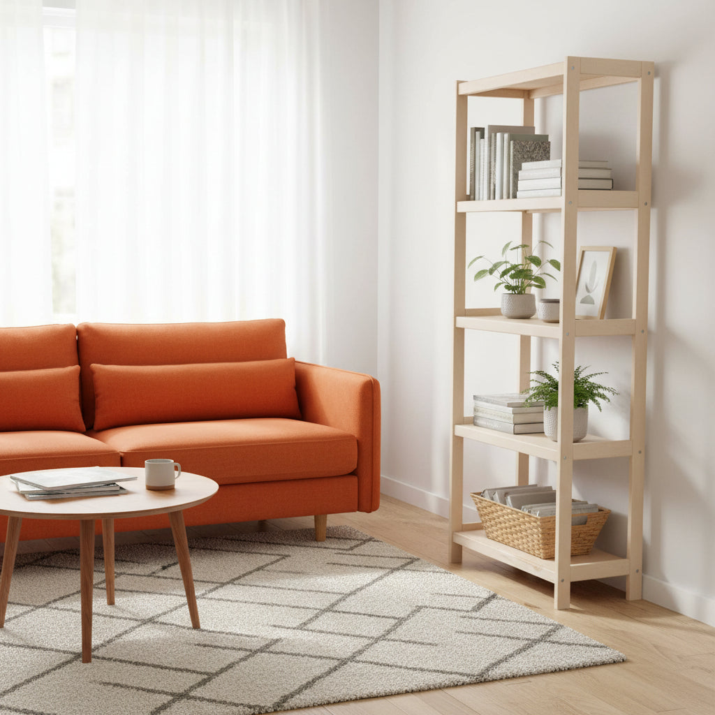 Bogreol   Bøgetræ Strong    Hylder  173x80x33 Cm