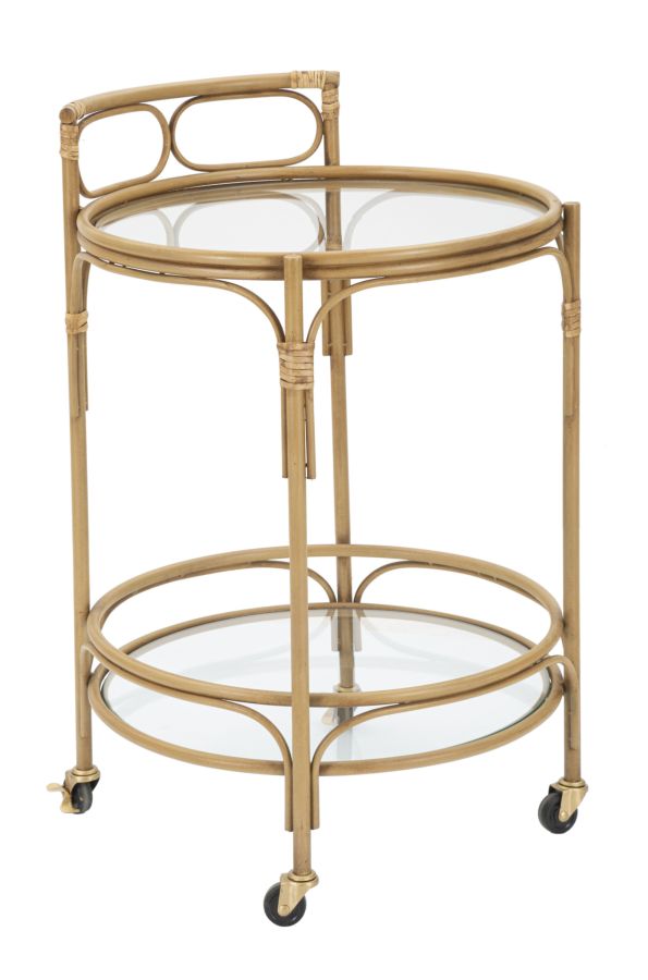 Boho Chic Rullevogn  Metal Og Glas   51x74 Cm