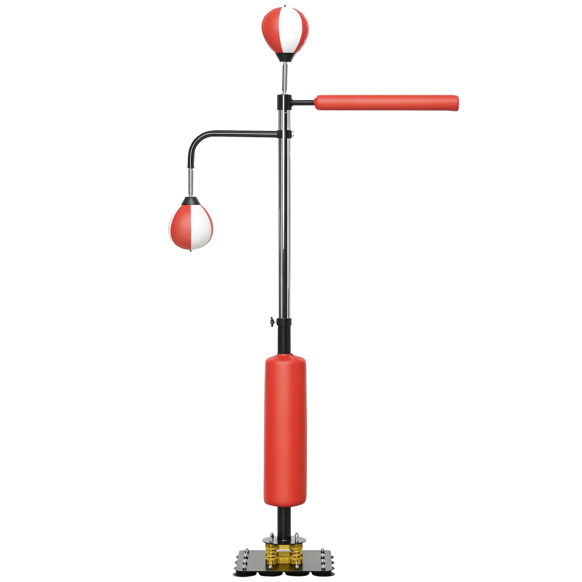 Boksestativ  To Speedballs  Roterende Boksestang  Sparkpude  Højdejusterbar  Stål  107   36   140-205 Cm
