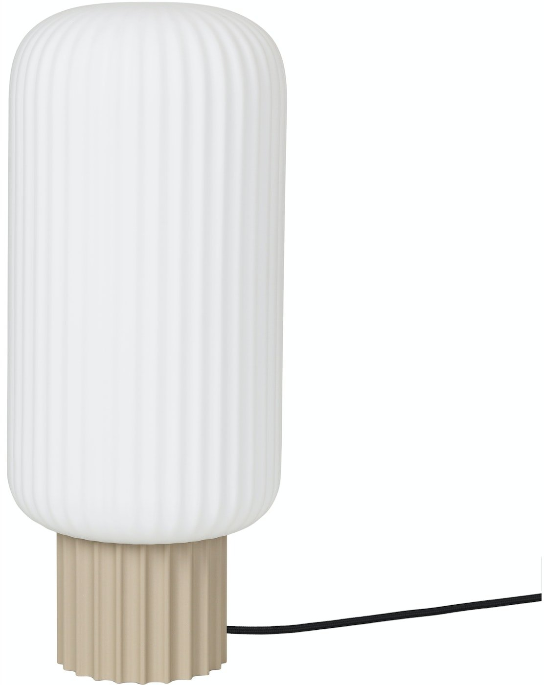 Bordlampe Broste Copenhagen Lolly Hvid Sand Metal Og Glas ø16   H39 Cm Med E14-fatning