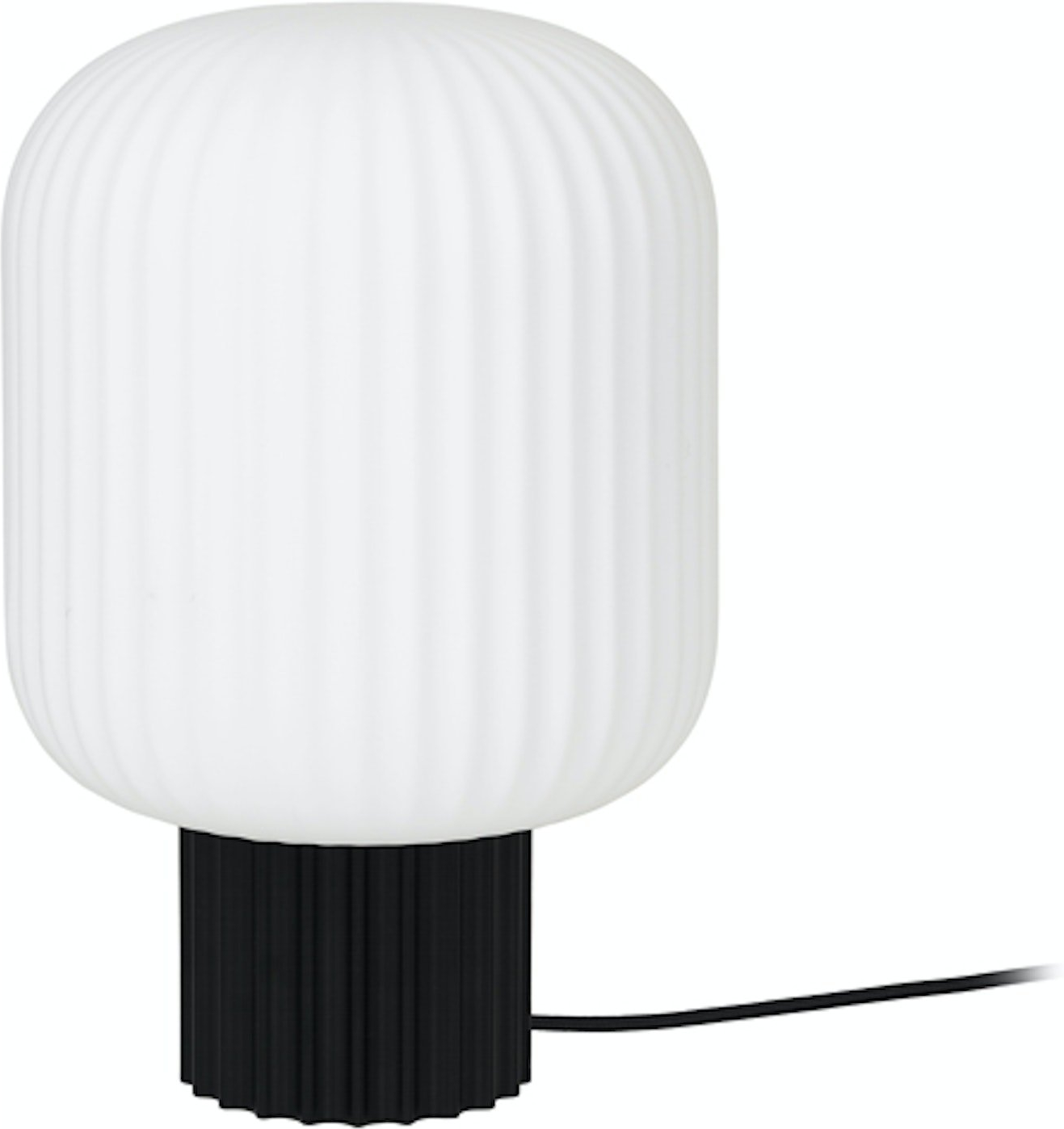 Bordlampe Broste Copenhagen Lolly Med E14 Fatning Metal Og Glas ø20   H30 Cm Sort Hvid Stemningsbelysning