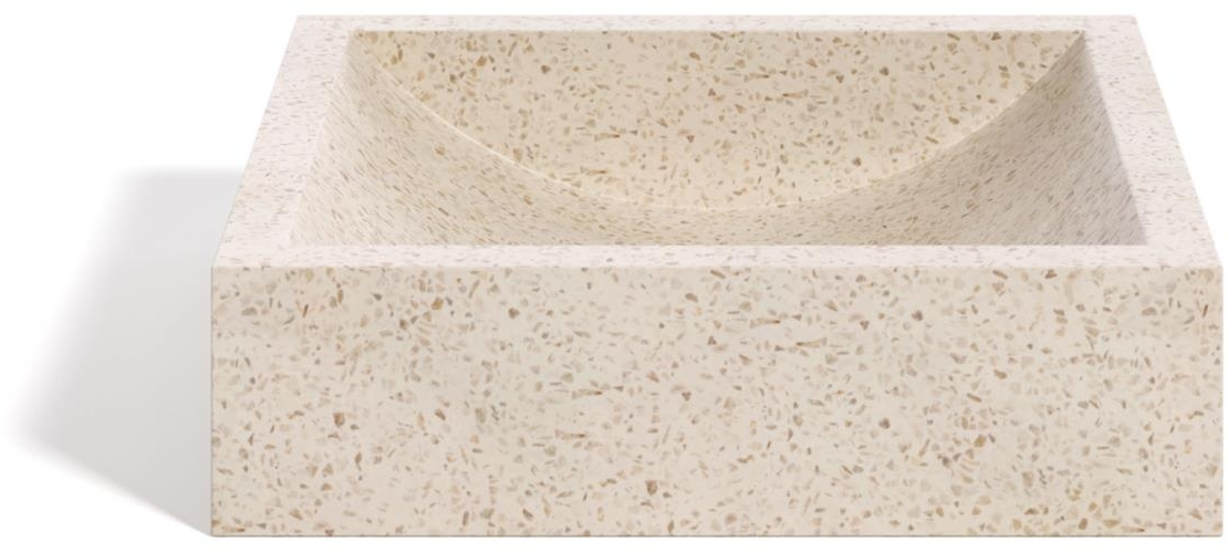 Bordplade Håndvask Kave Home Delina Hvid Terrazzo 45ã 40ã 12 Cm