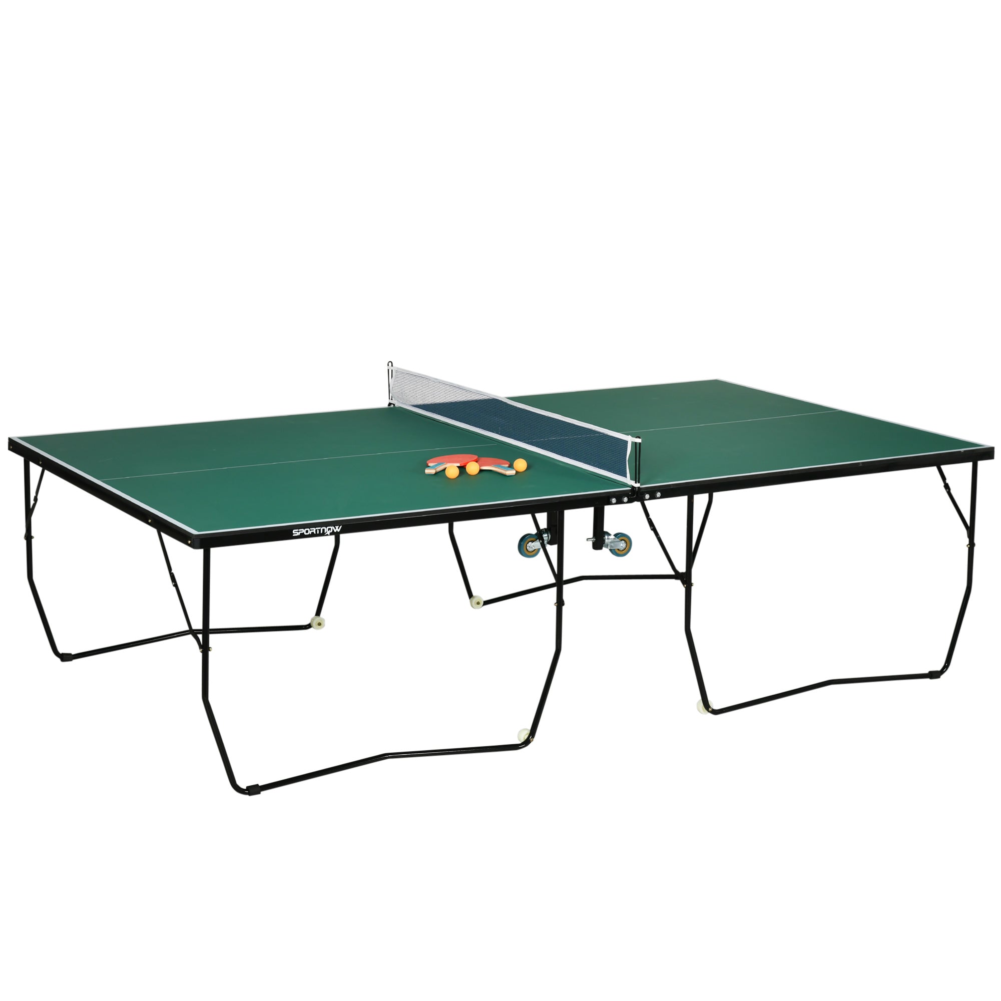 Bordtennisbord  Foldbart    Hjul  Inklusive Bat Og Bolde  274 Cm   152   Cm   76 Cm  Grøn