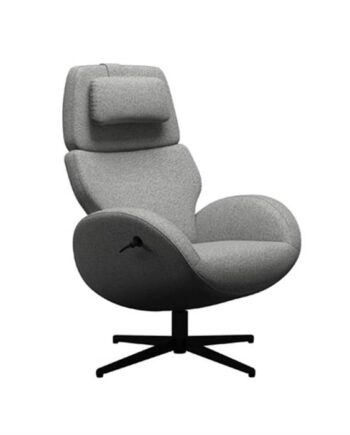 Brunstad Paz Hvilestol    Skammel Sortlakeret Stel Taffie Steel Grey  : Erling Christensen Møbler