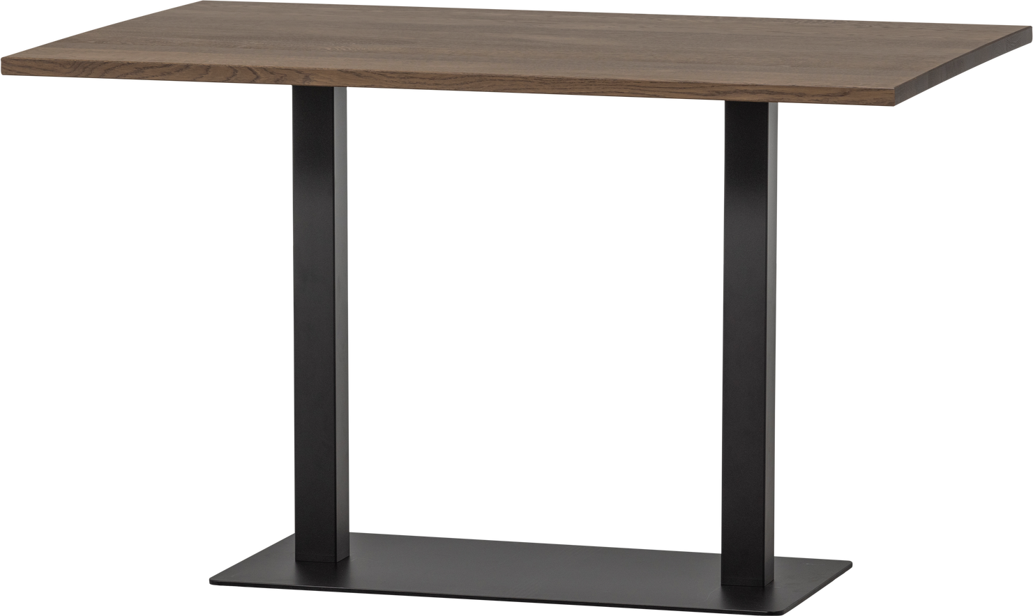 Café- Spisebord Woood Tablo Egetræ Bejdset Cashmere Brown Mat Sort Metalunderstel 220x120 Cm Fsc Mix