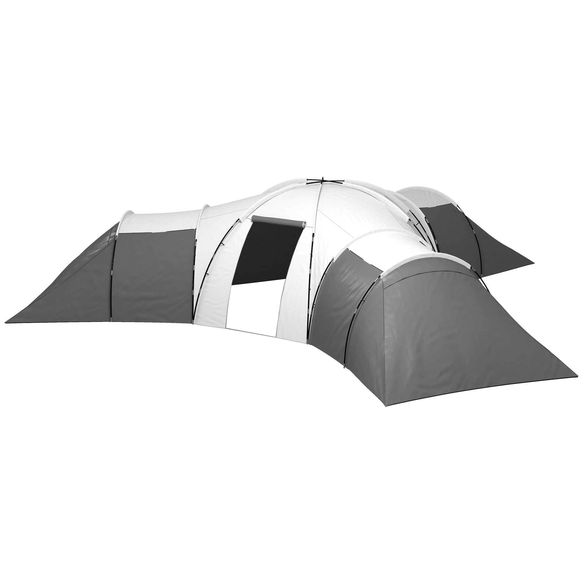Campingtelt Til  -  Personer    Værelser  Markise  Vandtæt  615x 615x225cm  Grå