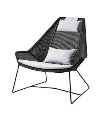 Cane-line Breeze Highback Havestol Sort Med Hynde   Lysegrå  : Erling Christensen Møbler