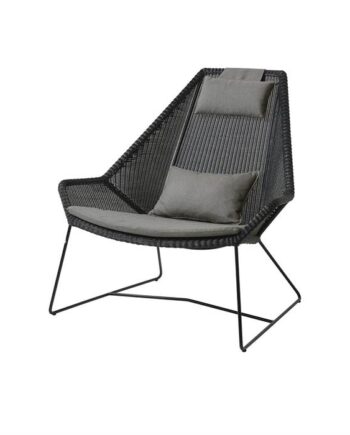 Cane-line Breeze Highback Havestol Sort Med Hynde   Taupe  : Erling Christensen Møbler