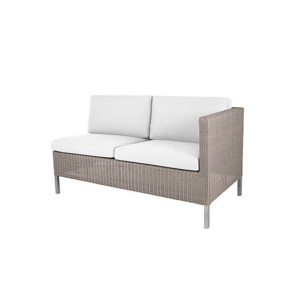 Cane-line Connect -pers Havesofa Taupe Venstre Modul Hvide Hynder : Erling Christensen Møbler
