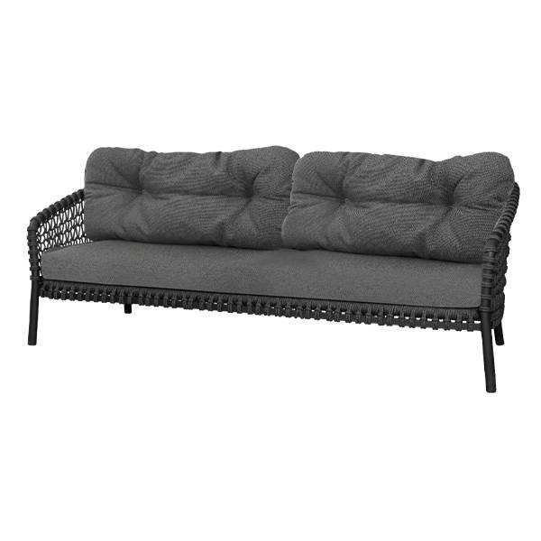 Cane-line Ocean Large -pers Sofa Airtouch Grey Soft Rope Dark Grey : Erling Christensen Møbler