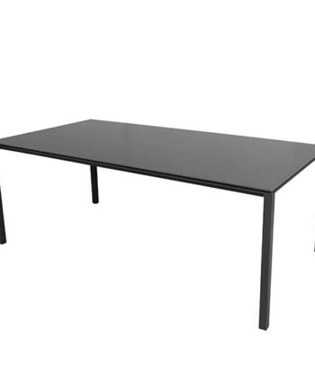 Cane-line Pure Havebord 200x100 Cm Stel   Lavagrå Bordplade   Nero Sort Lava Grå  Aluminium  : Erling Christensen Møbler