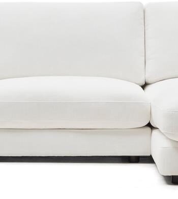 Chaiselong Sofa Kave Home Gala  -personers   Hvid Rustik Lounge  Højrevendt  300x193x87 Cm